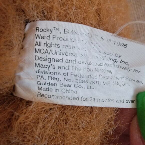 Vintage Christmas Bullwinkle Plush Stuffed Animal Moose Large 24" Golden Bear Co - Picture 5 of 5